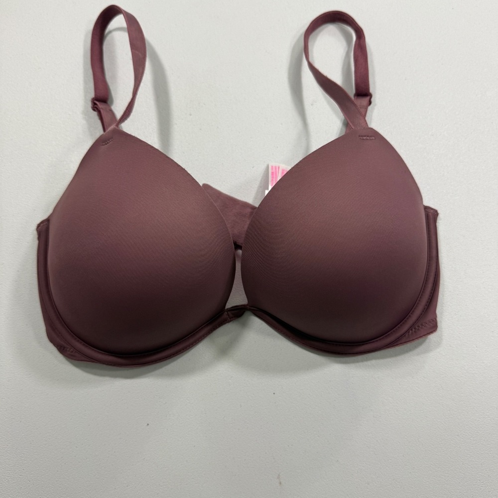 Victorias Secret PINK Womens Bra 32DD Brown Wear Everywhere Super Push Up
